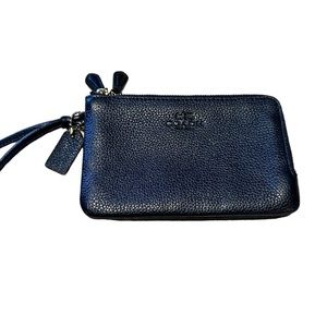 Coach navy blue wristlet